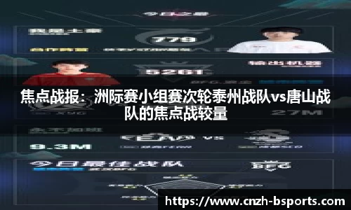 焦点战报：洲际赛小组赛次轮泰州战队vs唐山战队的焦点战较量